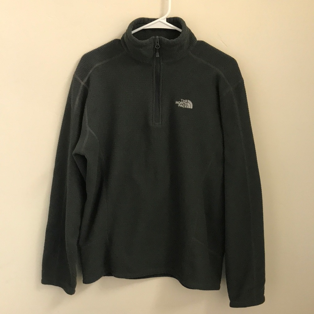 Dark grey 1/4 zip North Face fleece pullover